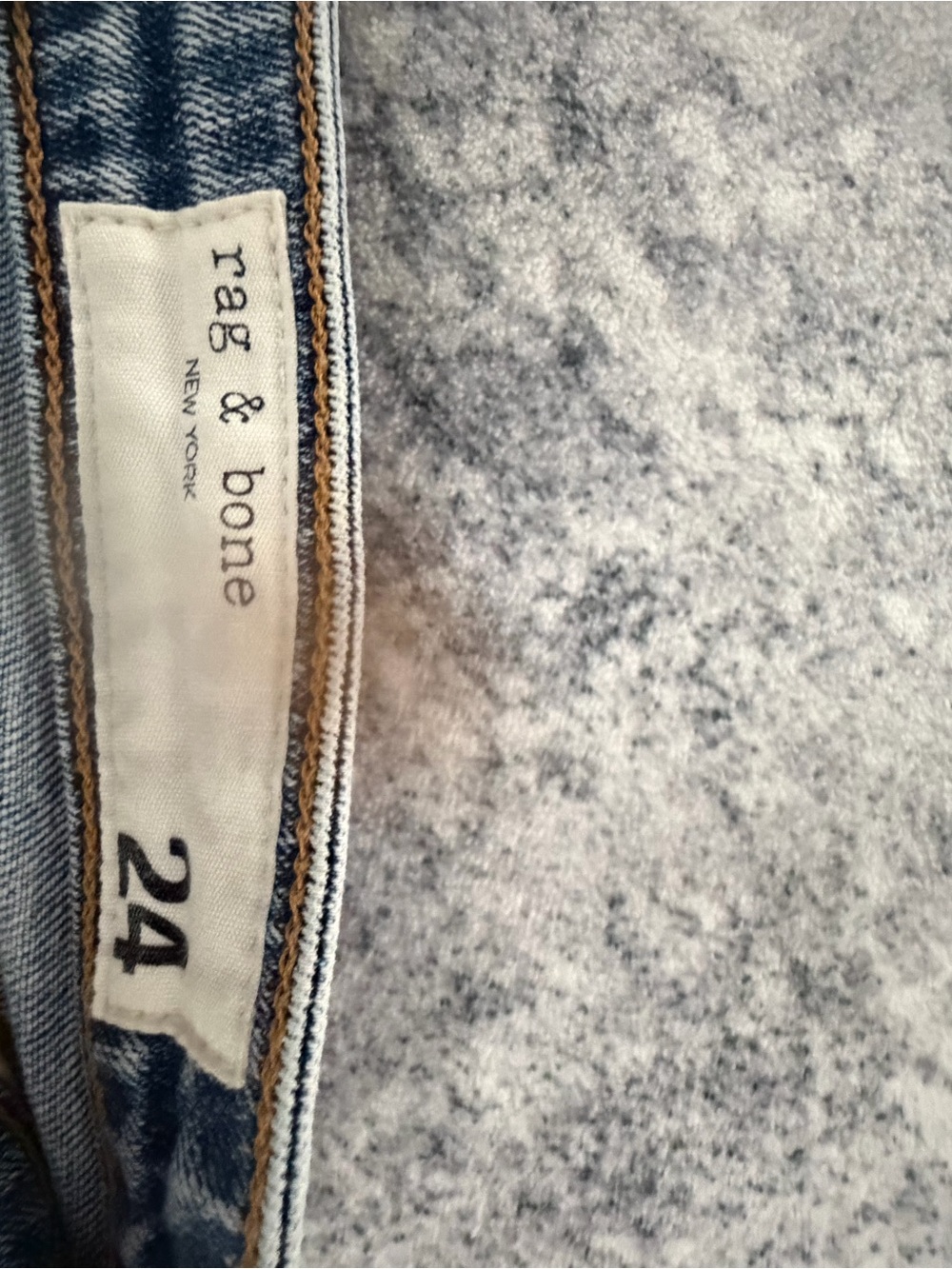 rag & bone Slim High-Rise Jeans in Blue Denim
